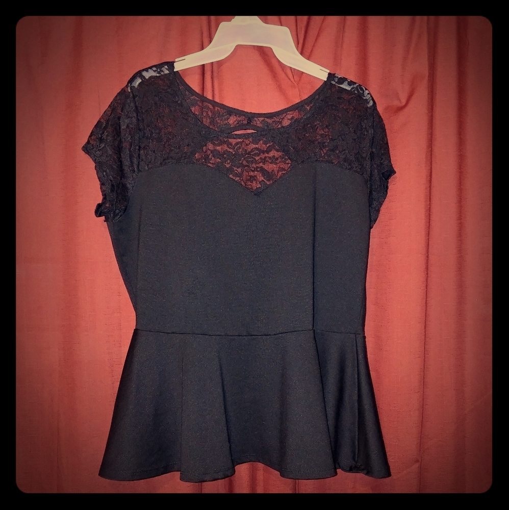 Black Peplum Top